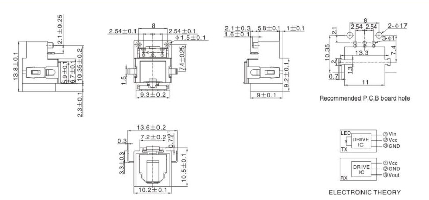 光纤端子DQT/DQR-030A尺寸图